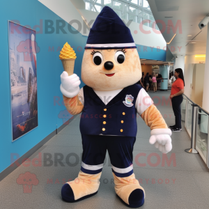 Navy Ice Cream Cone maskot...