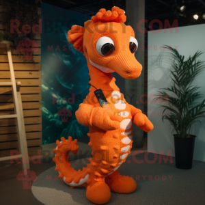 Orange Seahorse mascotte...