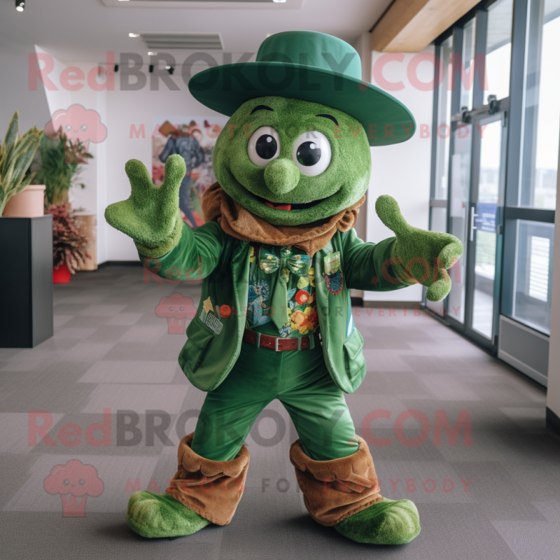 Green Goulash mascot costume character dressed with a Jacket and Ties Green Goulash mascot costume character dressed with a Jacket and Ties