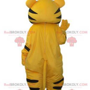 Mascote tigre amarelo e preto fofo - Redbrokoly.com