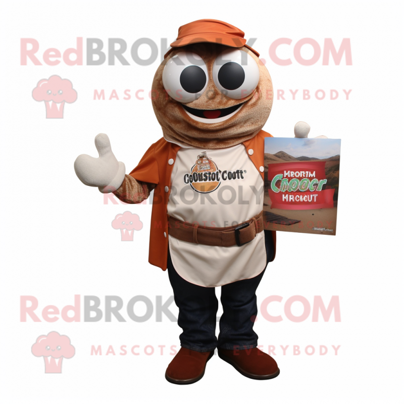 Rust Clam Chowder mascot costume character dressed with a T-Shirt and Ties