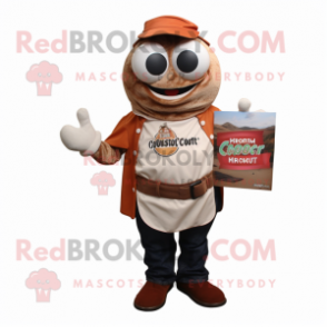 Rust Clam Chowder mascot costume character dressed with a T-Shirt and Ties
