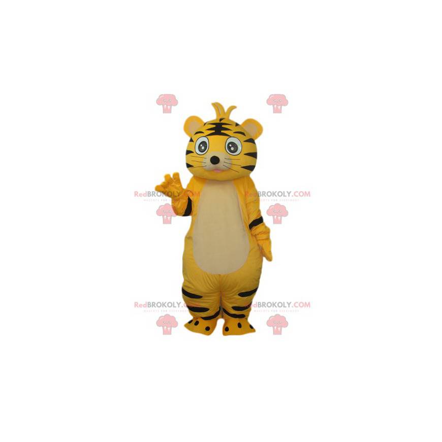 Simpatica mascotte tigro giallo e nero - Redbrokoly.com