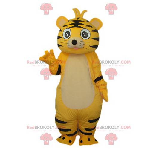 Leuke gele en zwarte tijger mascotte - Redbrokoly.com