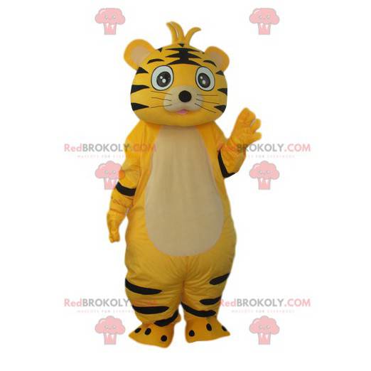 Roztomilý žlutý a černý tygr maskot - Redbrokoly.com