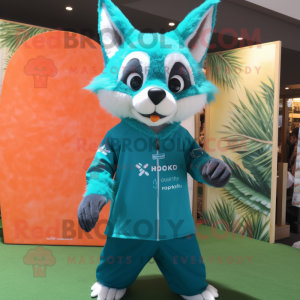 Turquoise Fox mascotte...