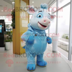 Sky Blue Pig mascotte...