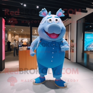 Sky Blue Pig mascotte...