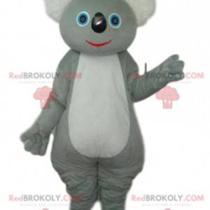 Mascotte de koala gris et blanc. Costume de koala -
