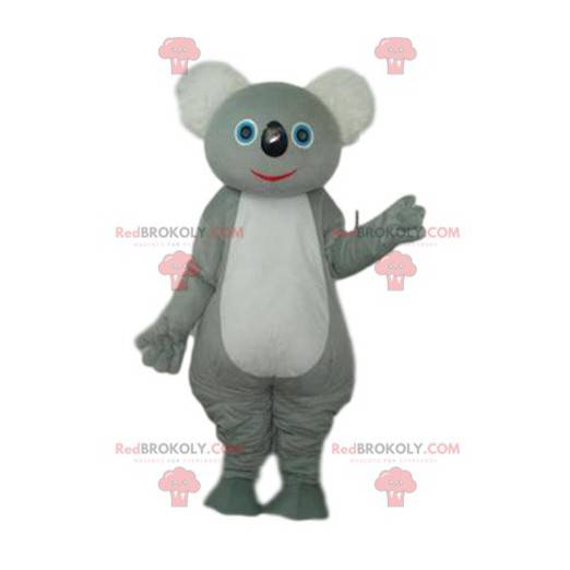 Grå och vit koalamaskot. Koaladräkt - Redbrokoly.com