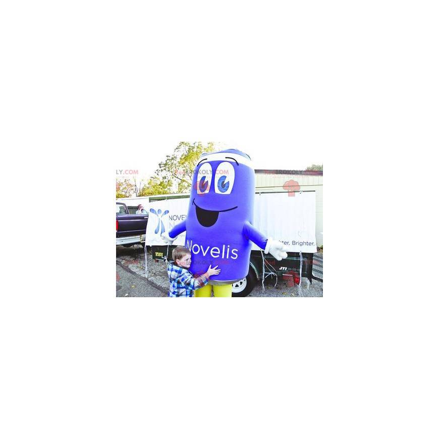 Giant blue can mascot - Redbrokoly.com