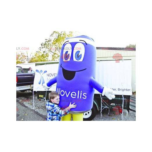 Giant blue can mascot - Redbrokoly.com