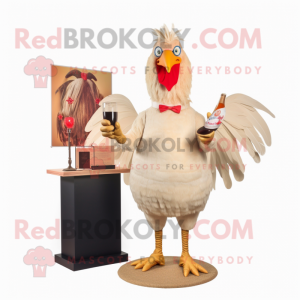 Beige Roosters maskot...