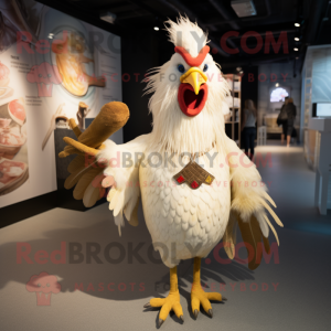 Beige Roosters maskot...