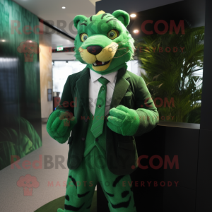Grøn Tiger maskot kostume...