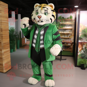 Grön tiger maskot kostym...