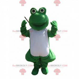 Groene en witte kikker mascotte - Redbrokoly.com