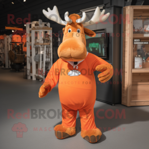 Orange Moose maskot kostume...