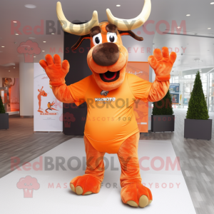 Orange Moose maskot drakt...