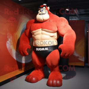 Red Strongman mascotte...