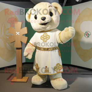 Krämfärgad Celtic Cross-...