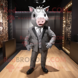 Gray Pig mascotte kostuum...