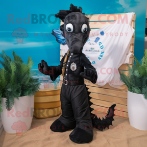 Black Seahorse maskot...