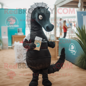 Black Seahorse mascotte...