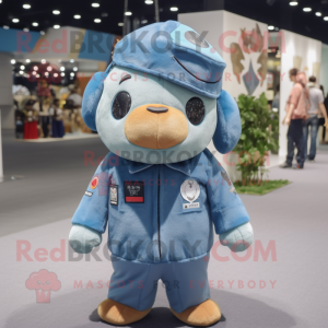 nan Air Force Soldier mascot costume character dressed with a Tank Top and Beanies