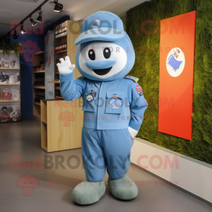 nan Air Force Soldier mascot costume character dressed with a Tank Top and Beanies