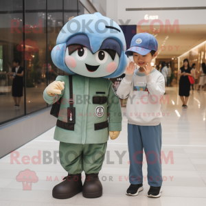 nan Air Force Soldier mascot costume character dressed with a Tank Top and Beanies