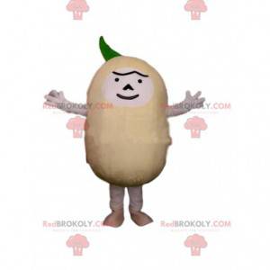 Cream character mascot with a green puff - Redbrokoly.com