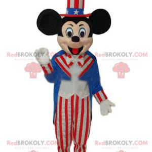 Mascota de Mickey en traje festivo americano - Redbrokoly.com