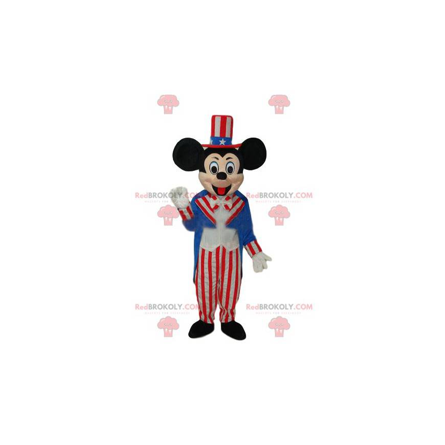 Mascota de Mickey en traje festivo americano - Redbrokoly.com