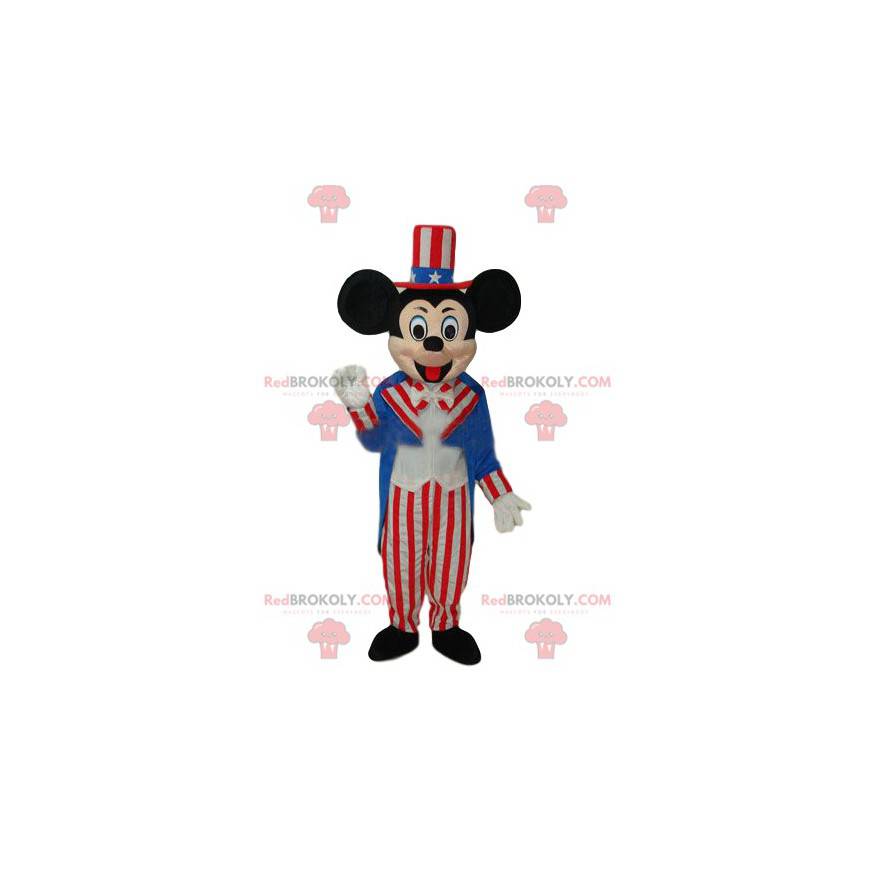 Mascote do Mickey em traje festivo americano - Redbrokoly.com