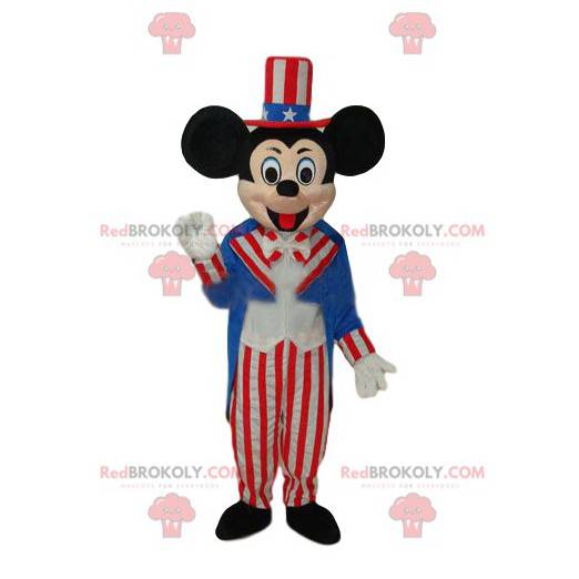 Mascotte de Mickey en tenue de fête américaine - Redbrokoly.com