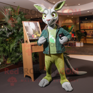 Grøn kænguru maskot kostume...