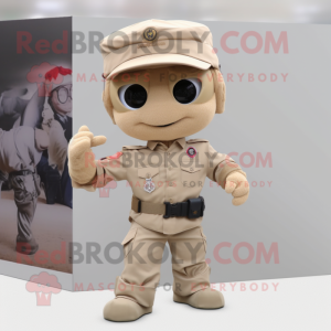 Beige Para Commando maskot...