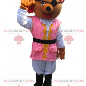 Brown bear mascot in pirate outfit - Redbrokoly.com