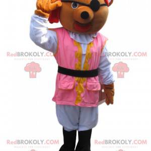 Medvěd hnědý maskot v pirátské oblečení - Redbrokoly.com