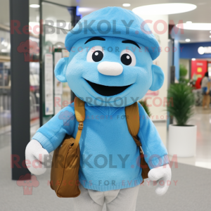 Sky Blue Pho maskot kostume...