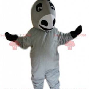 Mascota de burro gris y negro. Disfraz de burro - Redbrokoly.com