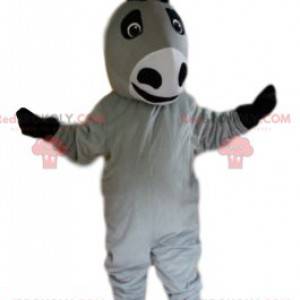 Mascotte d'âne gris et noir. Costume d'âne - Redbrokoly.com