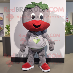 Grå Strawberry maskot...