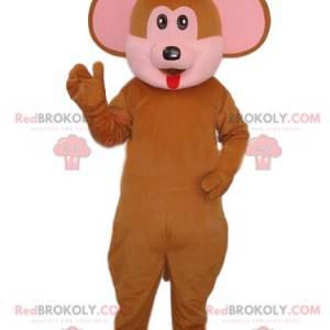 Braunes Affenmaskottchen mit großen Ohren - Redbrokoly.com