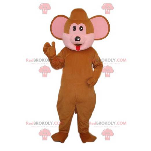 Braunes Affenmaskottchen mit großen Ohren - Redbrokoly.com
