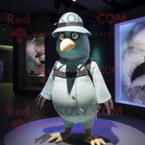 nan Pigeon mascot costume character dressed with a Tank Top and Hats