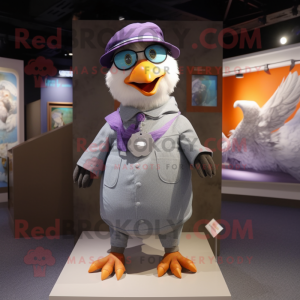 nan Pigeon mascot costume character dressed with a Tank Top and Hats