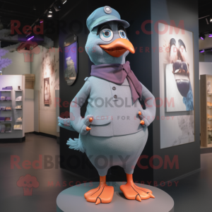 nan Pigeon mascot costume character dressed with a Tank Top and Hats