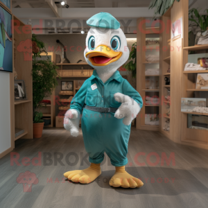 Teal Ganzen mascotte...